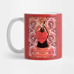 Roses Design (Woman and Text) Mug